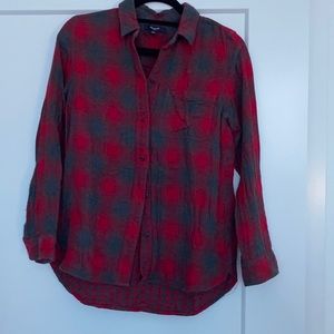 Madewell red/grey flannel